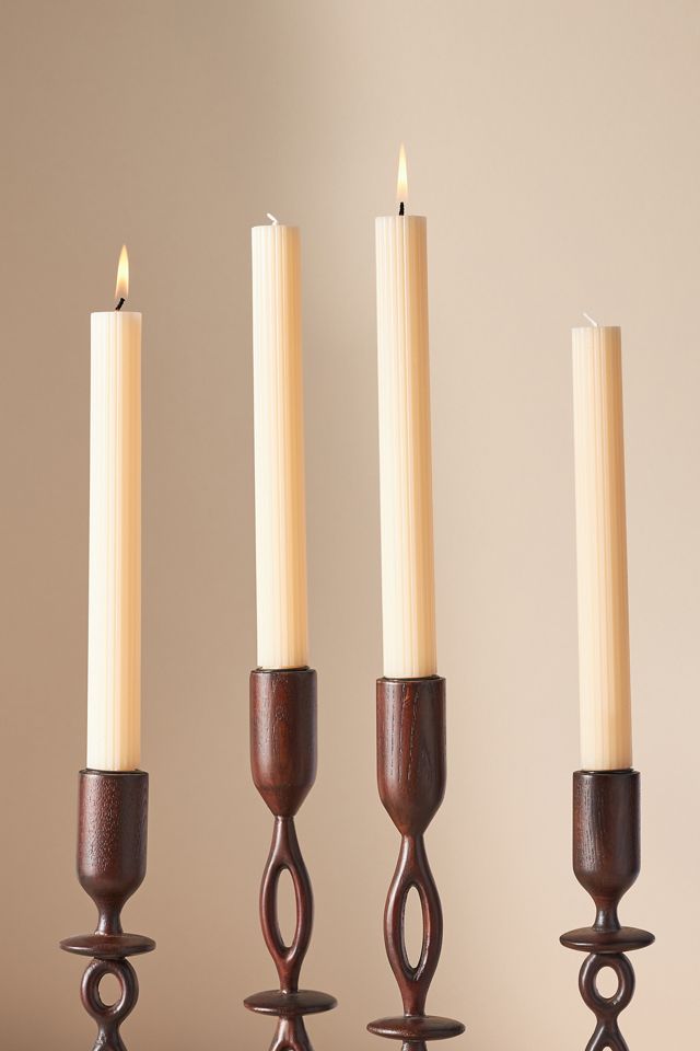 Fluted Taper Candles, Set of 4