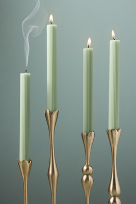 Fluted Taper Candles, Set of 4