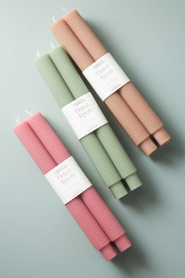 Fluted Taper Candles, Set of 4 #1