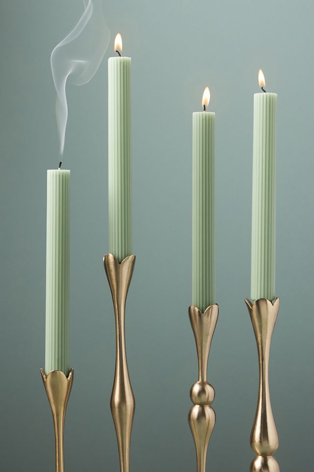 Fluted Taper Candles, Set of 4