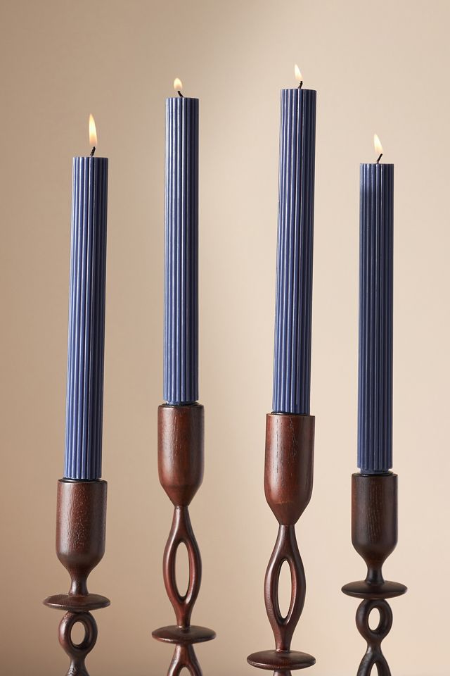 Fluted Taper Candles, Set of 4