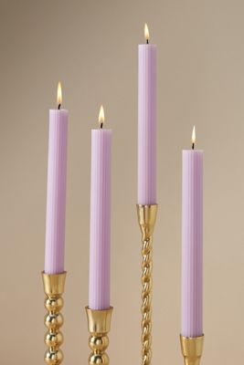Fluted Taper Candles, Set of 4