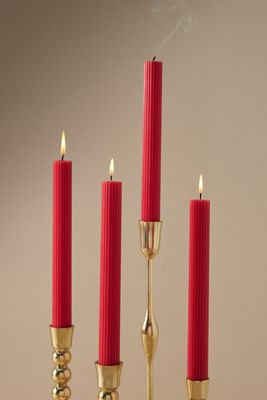 Fluted Taper Candles, Set of 4