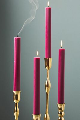 Fluted Taper Candles, Set of 4