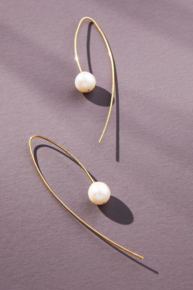 Chan Luu Gold & Pearl Detail Hoop Earrings