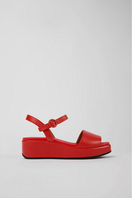 Camper Misia Platform Wedge Sandal In Red