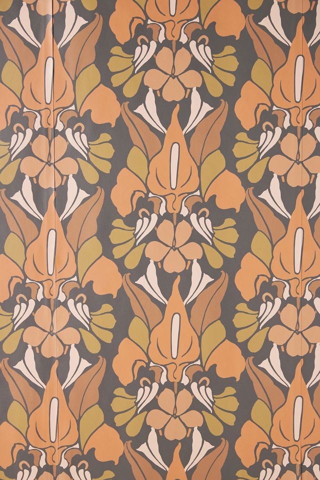 Mitchell Black Dragon Flower Floral Wallpaper #1