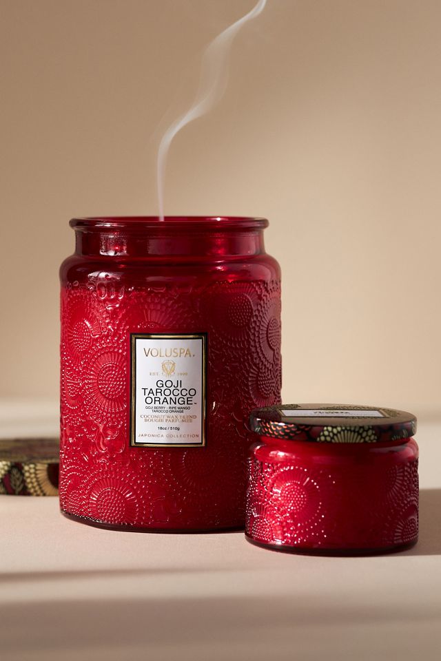 Voluspa Mokara Large Embossed Glass Jar Candle 16 oz