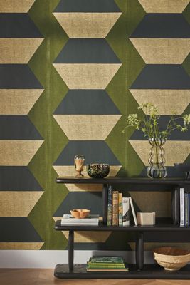 Mitchell Black Infinity Blocks Geometric Wallpaper