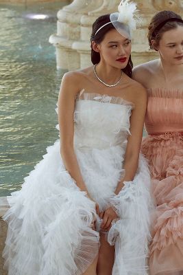 Strapless Wedding Gown with Ruffles