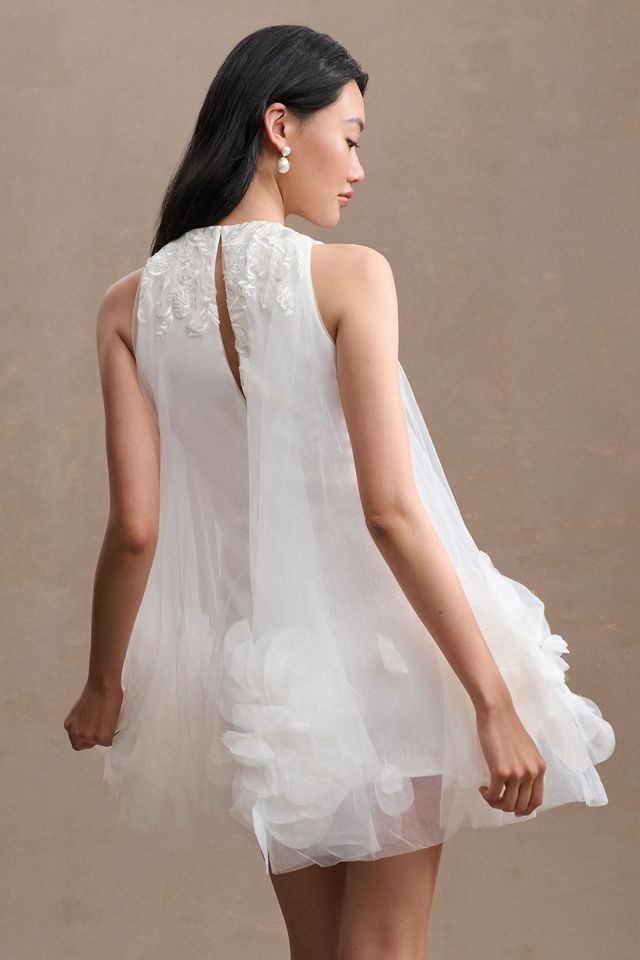 Mac Duggal Della Petal Appliqué Halter Mini Dress #2