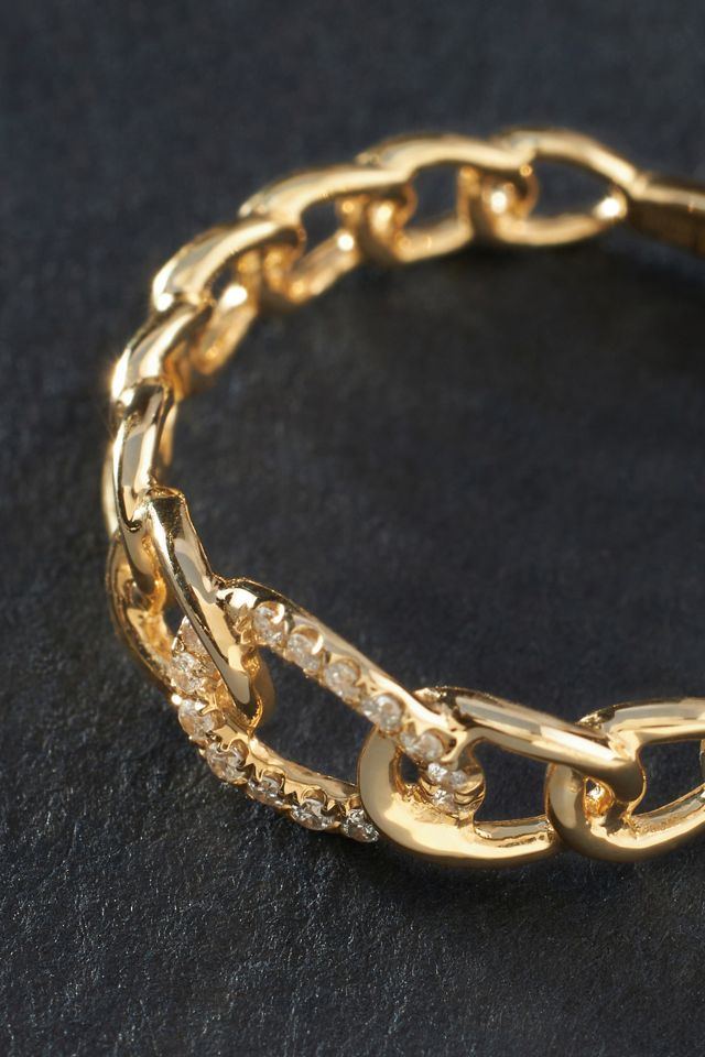 Pavé Diamond Chain Link Ring #1