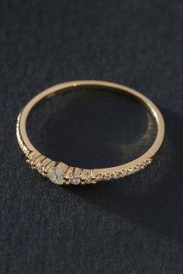 By Anthropologie Dainty Diamond Band Ring In Clear