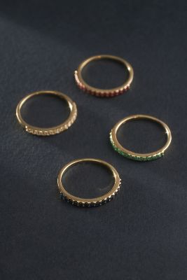 By Anthropologie Pavé Sapphire Eternity Ring In Green