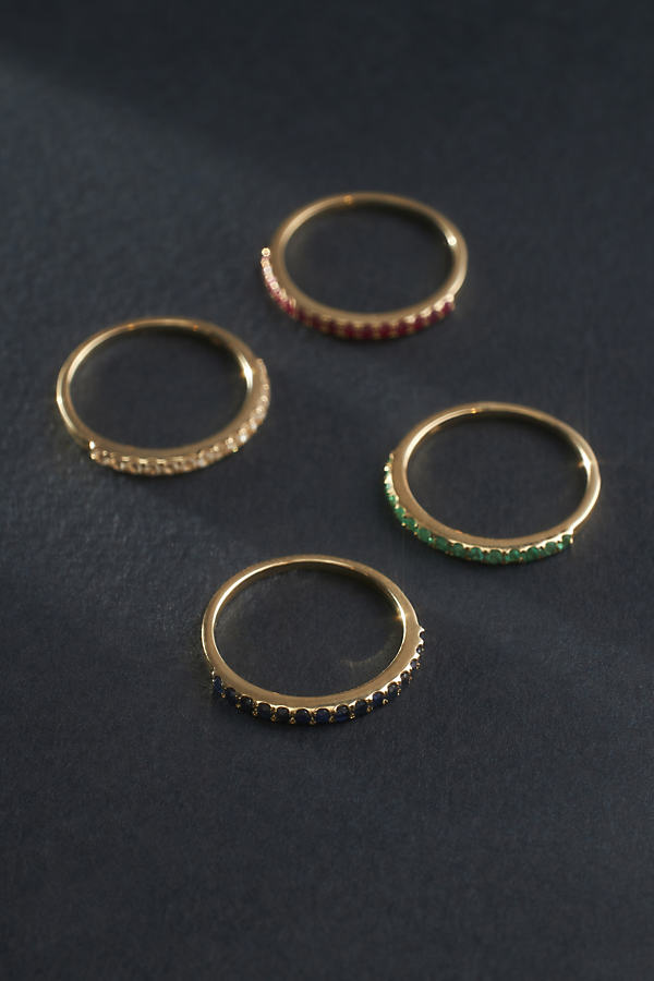 By Anthropologie Pavé Sapphire Eternity Ring In Green