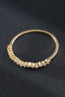 By Anthropologie Staggered Micro-pavé Diamond Stacker Ring In Clear