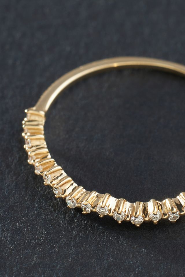 Staggered Micro-Pavé Diamond Stacker Ring #1