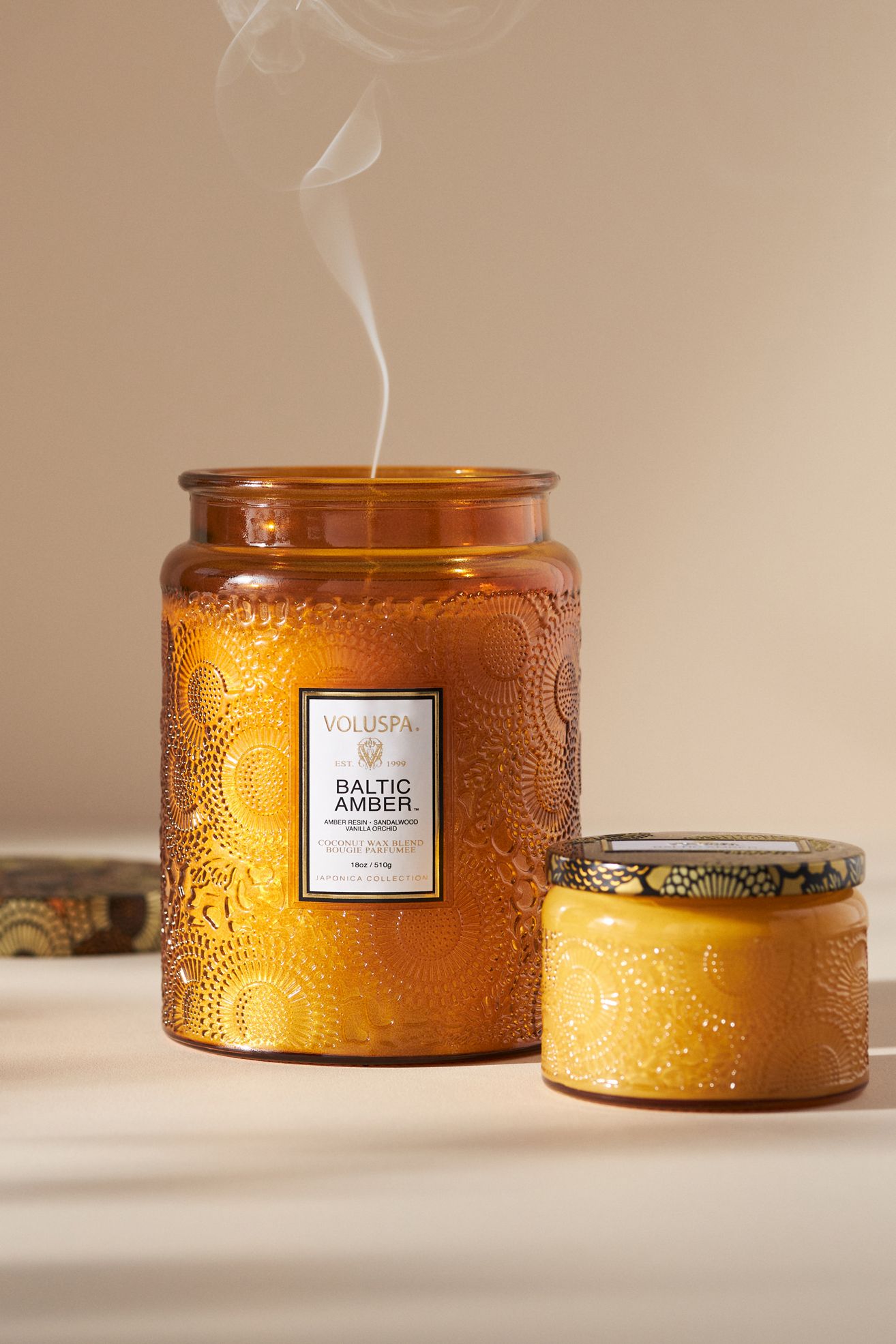 Voluspa Japonica Baltic Amber Glass Jar Candle​ - Baltic Amber, Standard, M