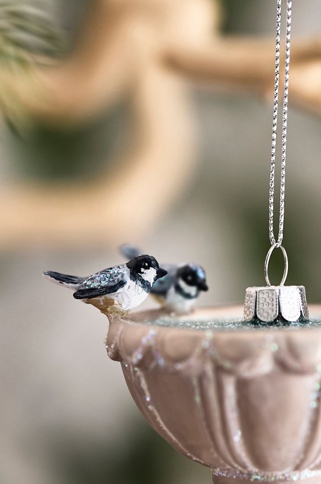 Bird Bath Glass Ornament #1