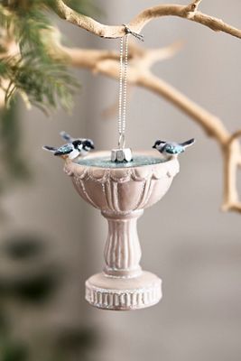 Bird Bath Glass Ornament