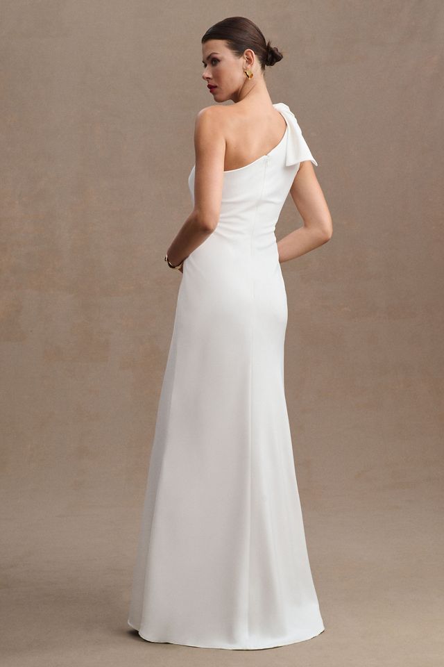 Mac Duggal Tatum One-Shoulder Bow Front-Slit Gown #2