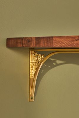 Blume Brass Floral Shelf Bracket