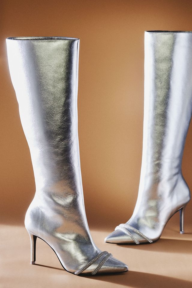 Black Suede Studio Love Heeled Boots #1