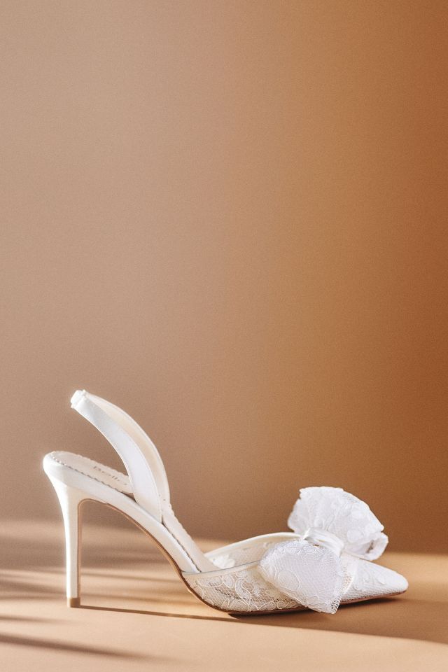 Ivory Wedding Shoes with Bow, Elise | Bella Belle