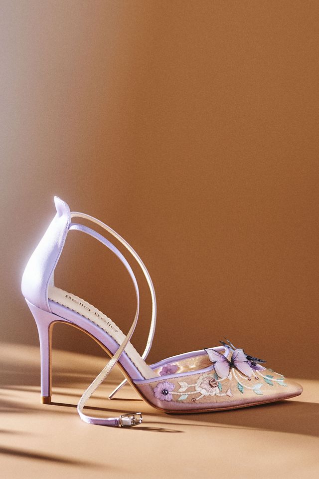 Butterfly Heels Lavender Purple Heels Butterfly Decor Ankle Strap