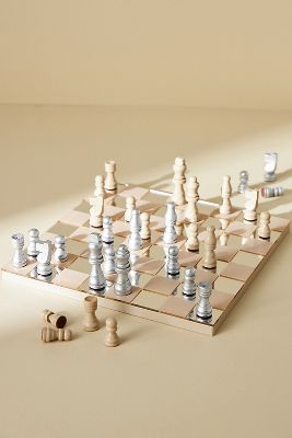 Printworks Mirrored Chess Set In Grey