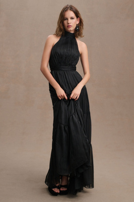 Mac Duggal Tiered Halter Gown