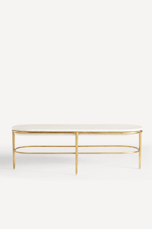 Shaw Oval Marble Top Coffee Table #1