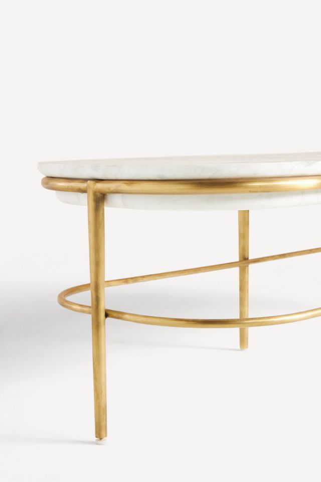 Shaw Oval Marble Top Coffee Table #3