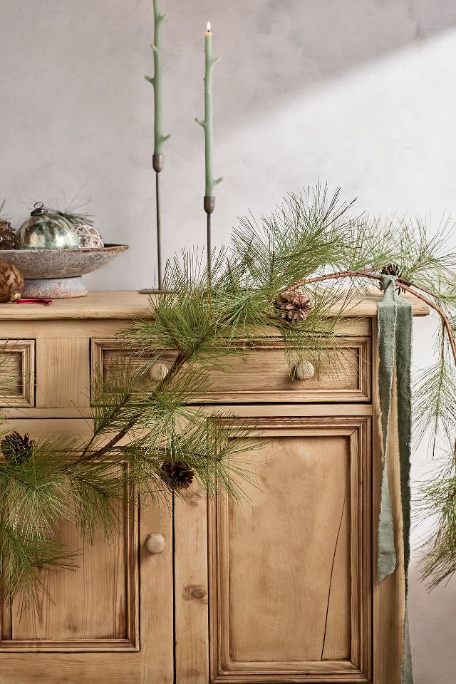 Faux Pine Cone Garland | Anthropologie