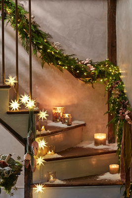 Anthropologie | Pre-Lit Faux Cedar Garland, Evergreen 6'-9'