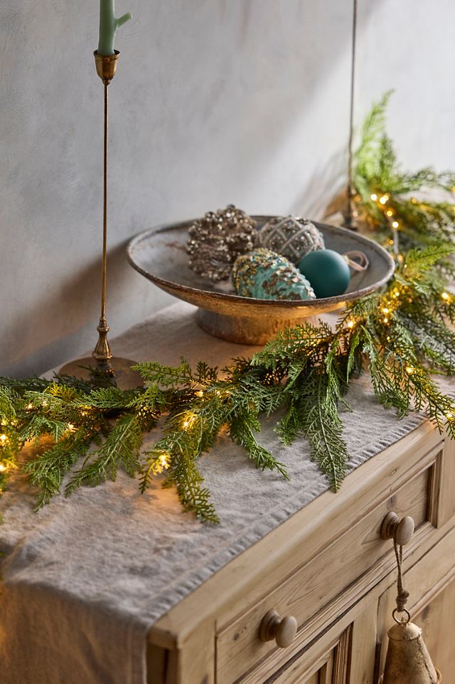 Pre-Lit Faux Cedar Garland, Evergreen 72-108" #2