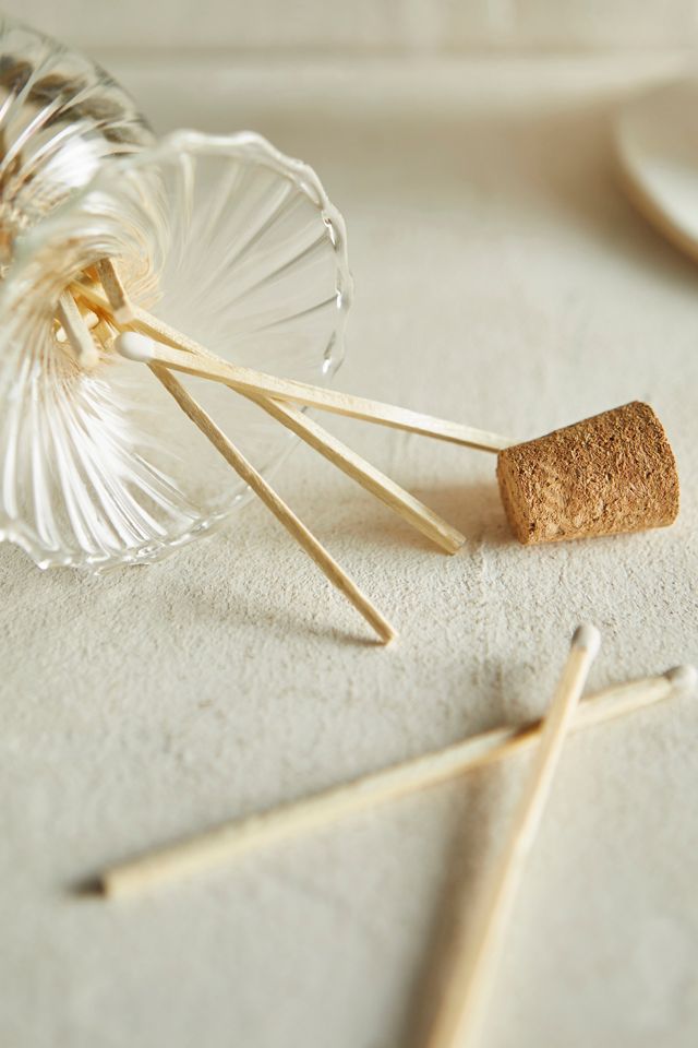 Ridged Glass Cloche with Matches #1