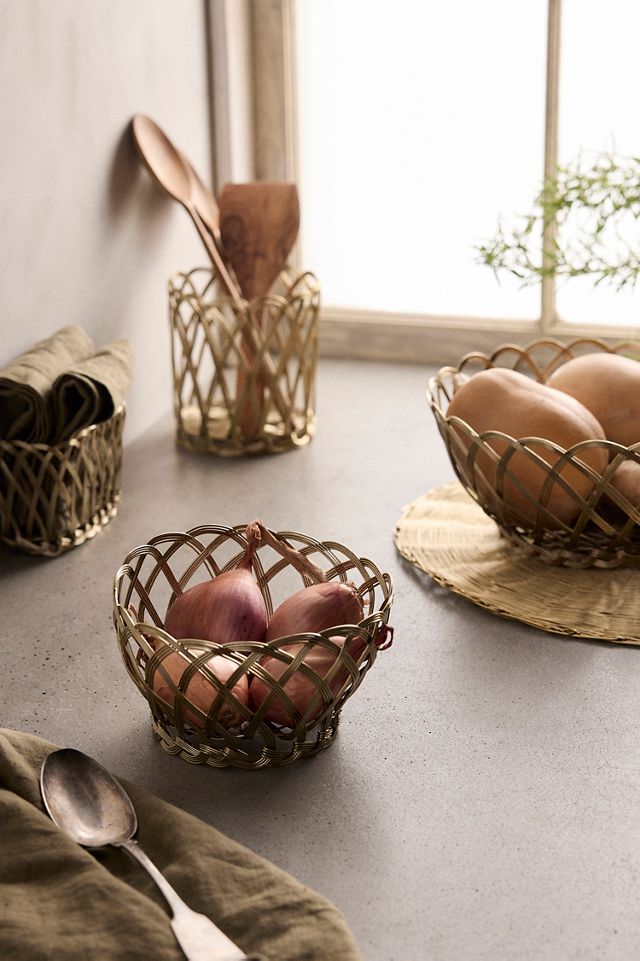 Braided Copper Serving Basket, Large #1