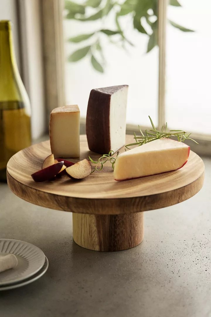 Wood Slab Pedestal Serving Board