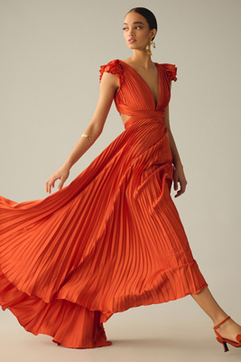 Mac Duggal A-line Gown In Orange