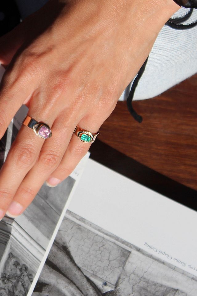 Christina Magdolna Emerald Eye Pinky Ring #1