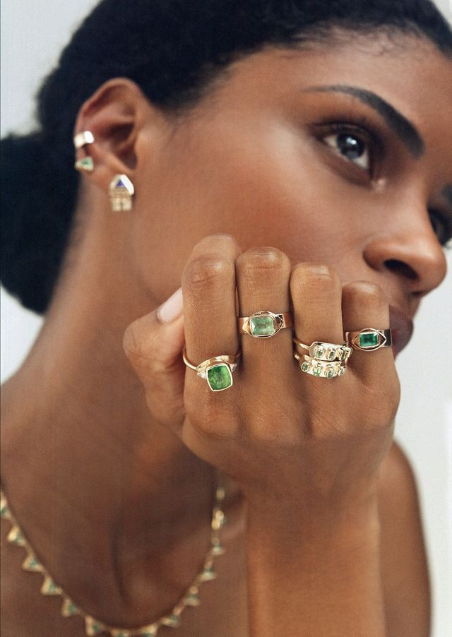 Christina Magdolna Emerald Eye Pinky Ring #2