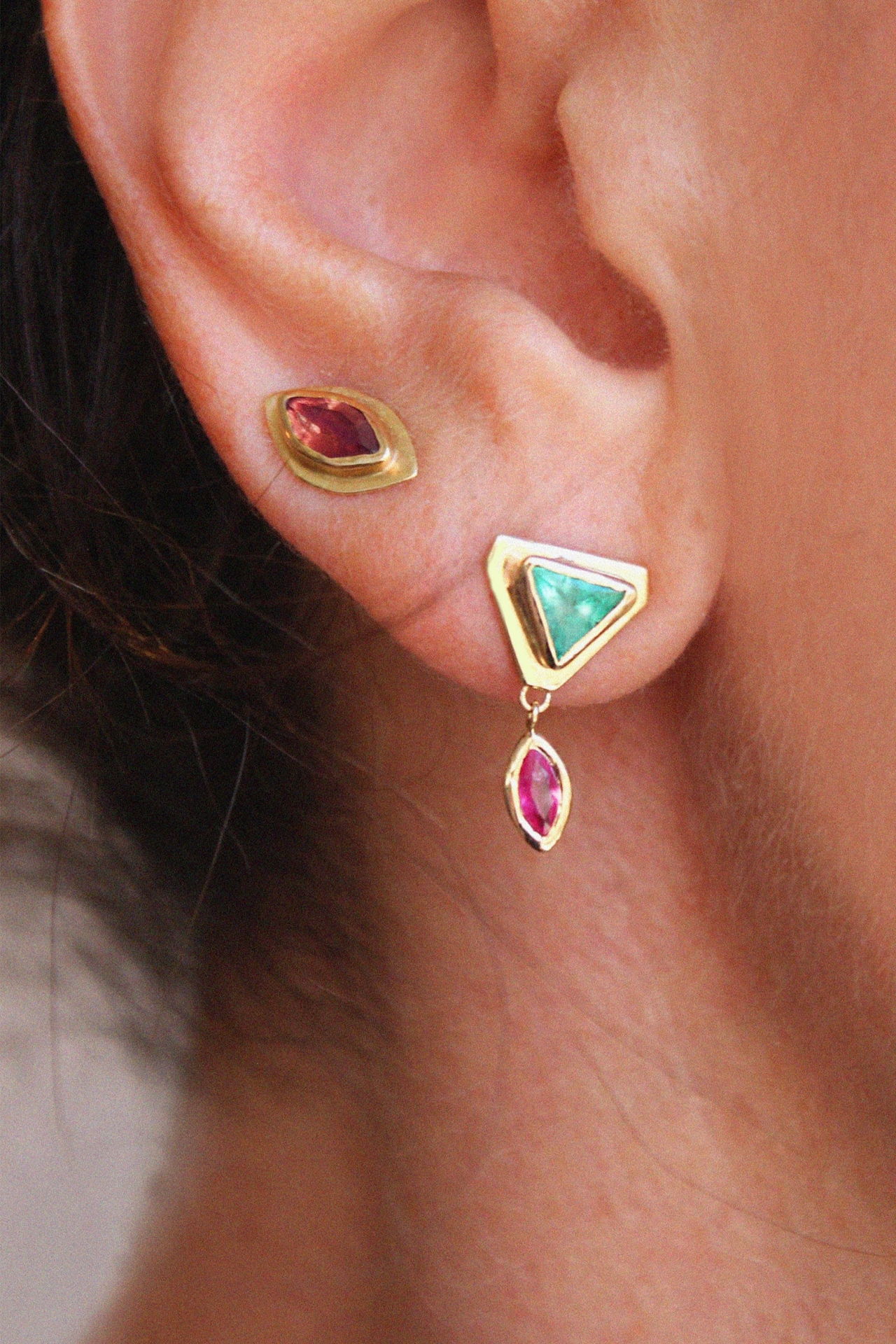 Christina Magdolna Pyramid Dangle Studs
