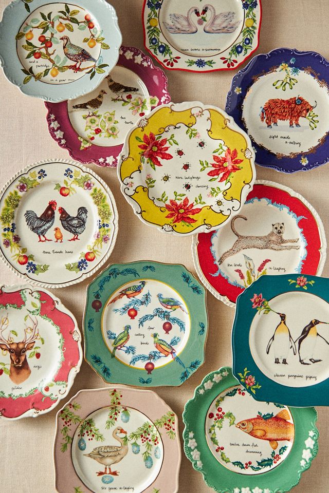 Lou Rota Twelve Days of Christmas Dessert Plate #3