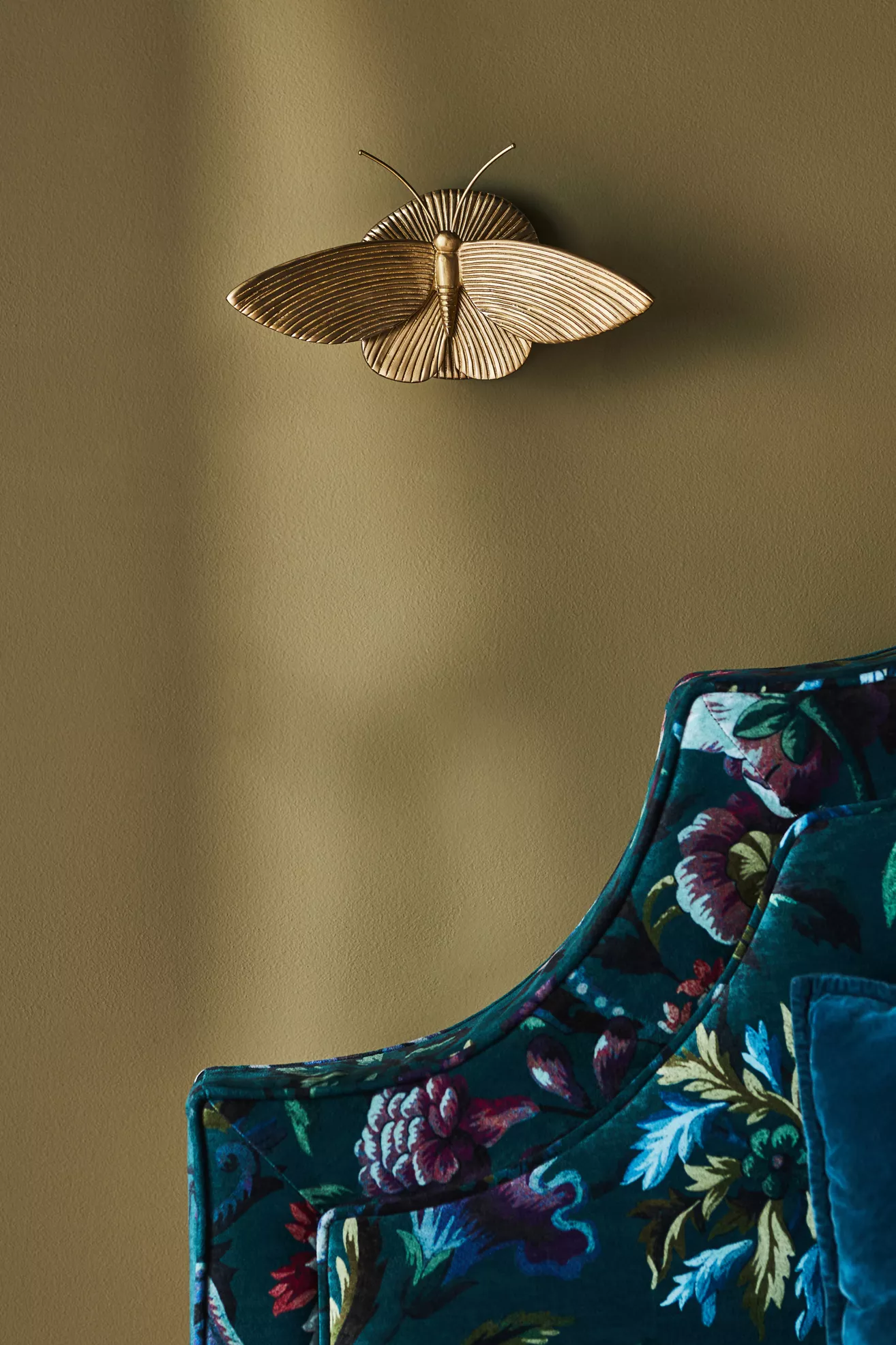 Luna Metal Moth Sconce Wall Light - thumbnail 2