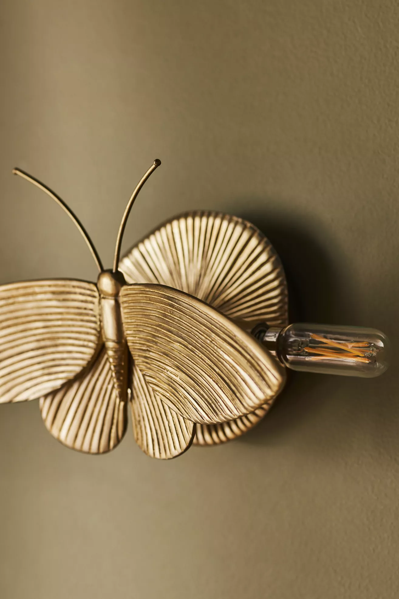 Luna Metal Moth Sconce Wall Light - thumbnail 3
