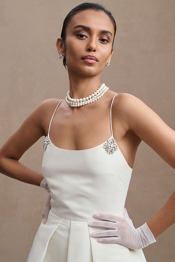 Shop Sachin & Babi Audra Pleated Embellished Midi Dress In White