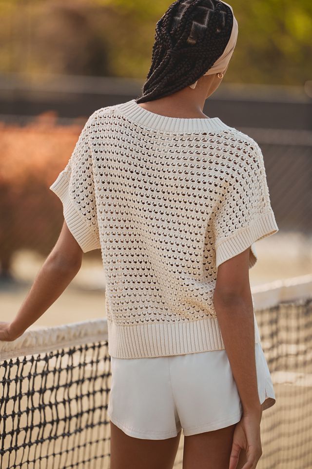 Varley Julianna Knit Short-Sleeve Sweater #1