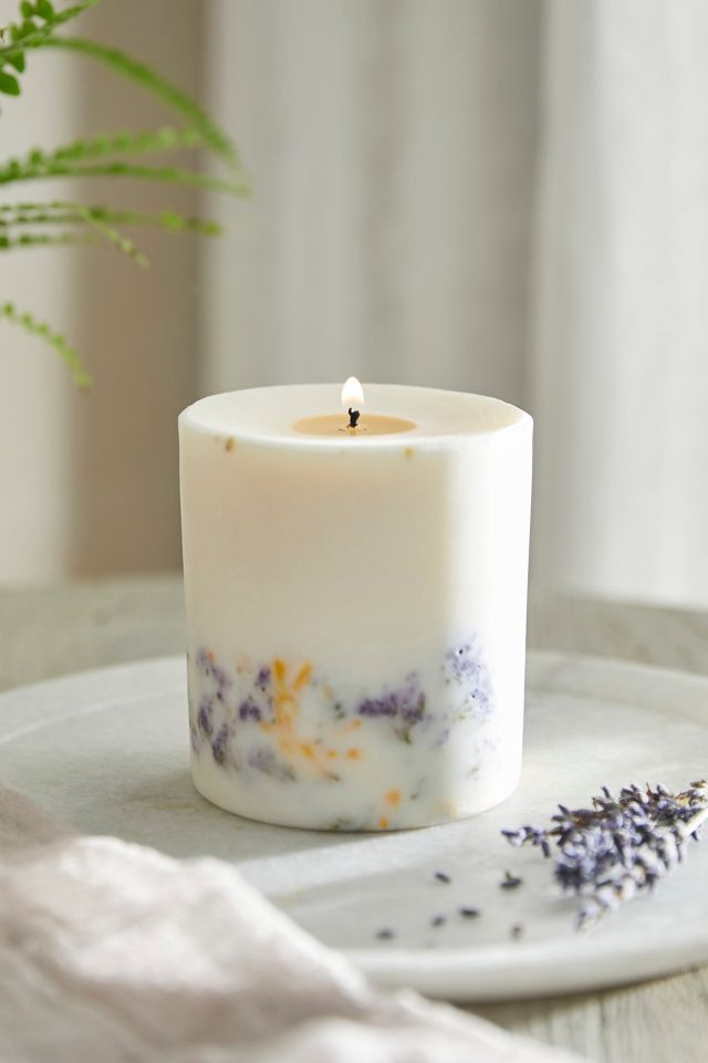Pressed Wildflower Pillar Candle #2
