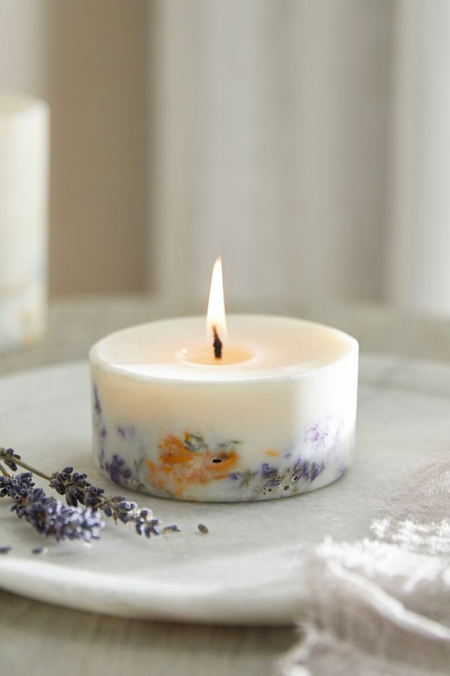 Pressed Wildflower Pillar Candle #3